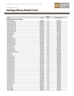 Heritage Money Market Fund - Wells Fargo Advantage Funds