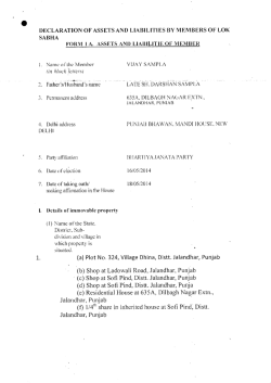 1. (a) Plot No. 324, Village Dhina, Distt. Jalandhar, Punjab (b) Shop