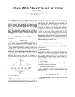 DoS and DDoS Attack Types and Preventions - NUST