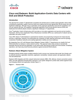 Build Application-Centric Data Centers with DoS and DDoS