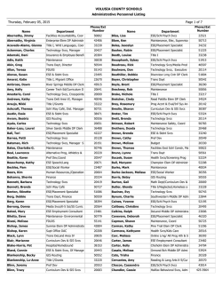 VOLUSIA COUNTY SCHOOLS Administrative Personnel Listing