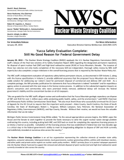 Yucca Safety Evaluation Complete: Still No