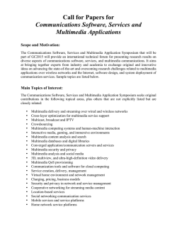 Call for Papers for Communications Software, Services and