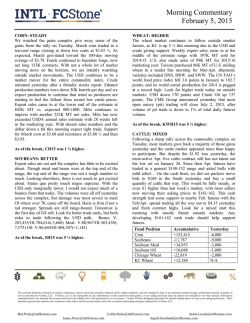 FCStone Morning Comments