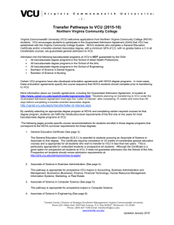 Transfer Pathways to VCU (2015-16) - Transfer Center