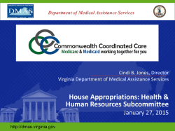 Presentation - House Appropriations Committee