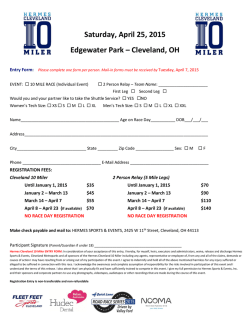 Saturday, April 25, 2015 Edgewater Park &ndash; Cleveland, OH