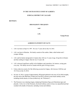 Agreed statement of facts &ndash; Calgary Muslim Assault