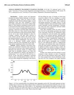 AEOLIAN SEDIMENT TRANSPORT IN MARTIAN CRATERS. M. D.