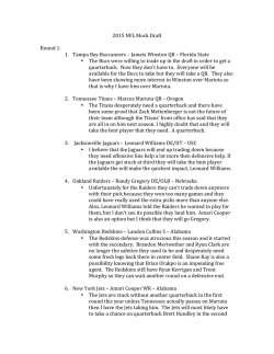 2015 NFL Mock Draft Round 1: 1. Tampa Bay