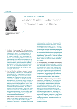 Labor Market Participation of Women on the Rise &laquo;