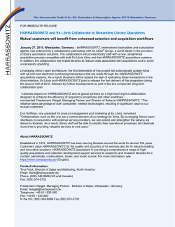 HARRASSOWITZ and Ex Libris Collaborate to Streamline Library