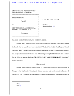 Cummings v. Greater Cleveland Regional Transit Authority et al