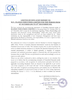 LIMITED REVIEW AUDIT REPORT TO MIS