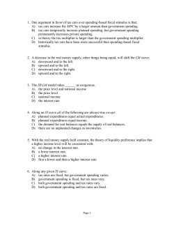 1. One argument in favor of tax cuts over spending