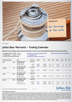 MA OP WARRANT (E) - Bank Julius Baer