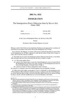 2002 No. 1832 IMMIGRATION The Immigration (Entry