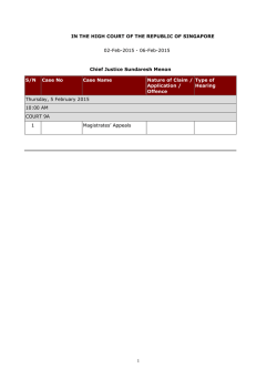 LAW NOTICE for the week Monday 2 Feb to Friday