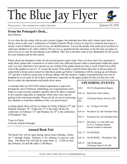 the Bluejay Flyer 1/30/15 - St. John the Baptist School