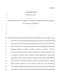 2015R2694 1 Senate Bill No. 368 2 (By Senator Nohe) 3 ______ 4