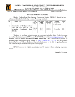 fufonk vkea=.k - Madhya Pradesh Road Development Corporation