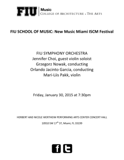 Concert program. - new music miami