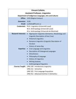 Vincent Collette Assistant Professor, Linguistics
