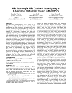 Tecnolog&iacute;a, M&aacute;s Cambio? - University College London