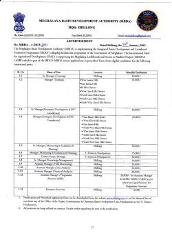 IIQR: SIilLLONG No. MBDA -4 tzoBtZA) ,{ Sr. Manager (Tdi"g)