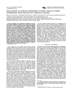 Prevalence of serum antibodies against the p53