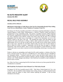 NJ AUTO INDUSTRY ALERT