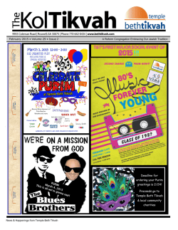 Feb 2015 Kol Tikvah - Temple Beth Tikvah