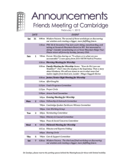 February 1, 2015 Announcement Sheet