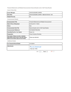 Financial Statements and Related Announcement