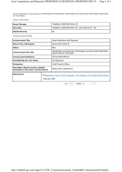 Proposed Acquisition, Proposed Dilution