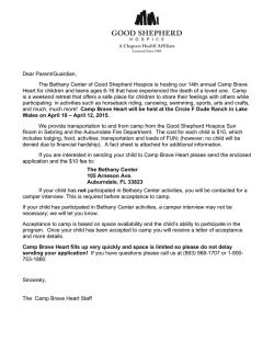 Download the Camp Brave Heart application packet.