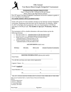 10th Annual Van Buren Black Knight Dodgeball Tournament