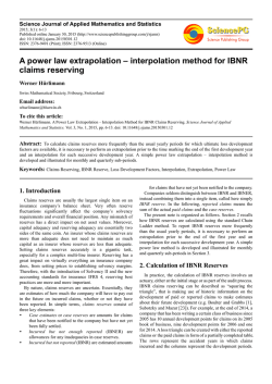 A power law extrapolation &ndash; interpolation method for IBNR claims