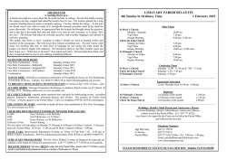 LIMAVADY PARISH BULLETIN 4th Sunday in Ordinary Time 1