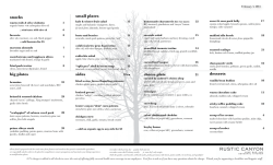 Dinner Menu - Rustic Canyon