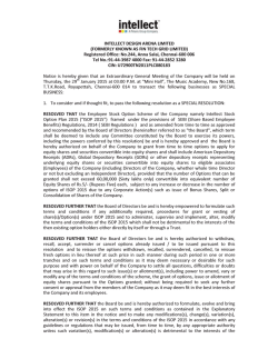 INTELLECT DESIGN ARENA LIMITED (FORMERLY