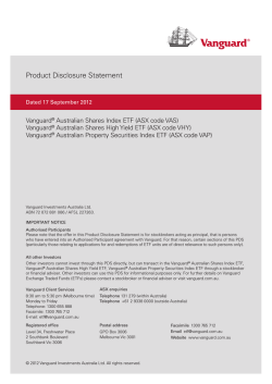 Product Disclosure Statement