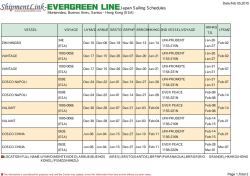 Japan Sailing Schedules