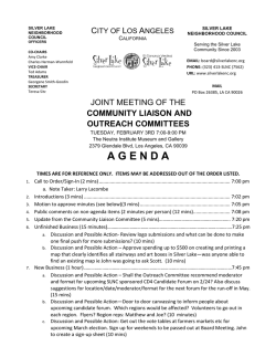 Silver Lake Joint Meeting of the Community Liaison and Outreach