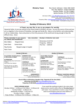Sunday 1 February 2015 Altrincham &pound;1287.88 Bowdon Vale (4