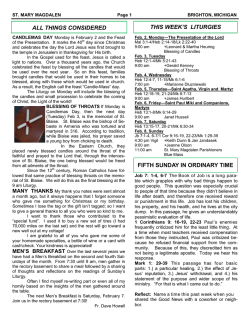 bulletin - Saint Mary Magdalen Catholic Church