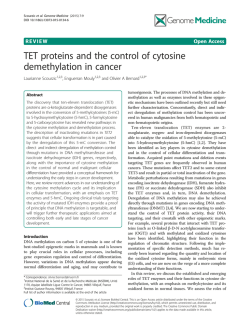 TET proteins and the control of cytosine demethylation in cancer