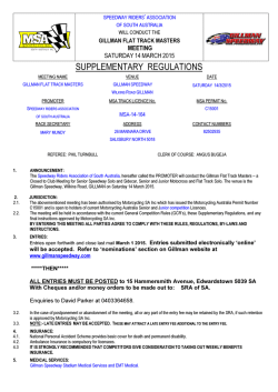 Speedway Riders Assoc 14th March 2015 Flat Track Masters Supp