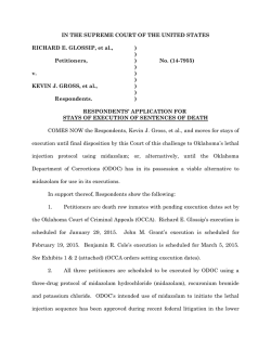 Application for Stays of Execution