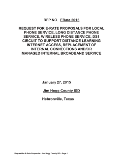 RFP NO. ERate 2015 REQUEST FOR E